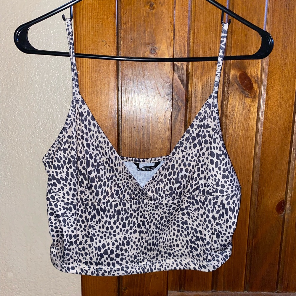 cheetah print cropped tank top